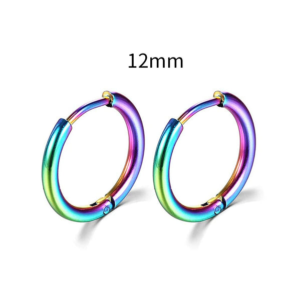 Stainless Steel Round Circle Electroplating Men's Body Piercing Jewelry Earrings