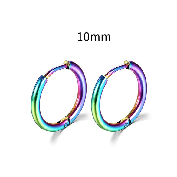 Stainless Steel Round Circle Electroplating Men's Body Piercing Jewelry Earrings