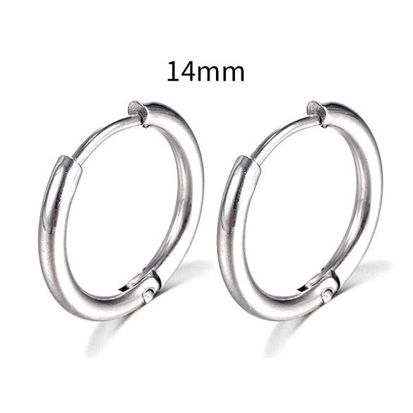 Stainless Steel Round Circle Electroplating Men's Body Piercing Jewelry Earrings