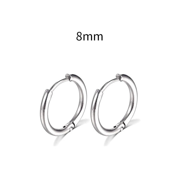 Stainless Steel Round Circle Electroplating Men's Body Piercing Jewelry Earrings