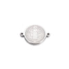 Stainless Steel Round Cross Double Hole Oil Pressure Diy Pendant For Bracelet Necklace Accessories Electroplated