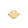 Stainless Steel Round Cross Double Hole Oil Pressure Diy Pendant For Bracelet Necklace Accessories Electroplated