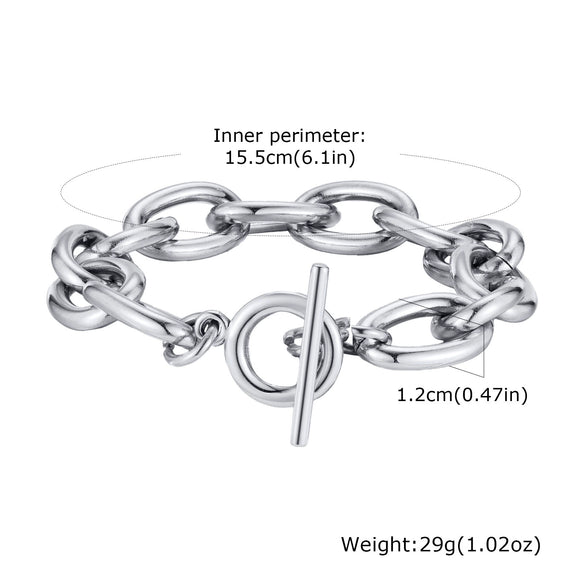 Stainless Steel Round Cross Fashion Chain Bracelet Necklace