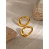 Stainless Steel Round Cut Out Electroplated Women's Earrings