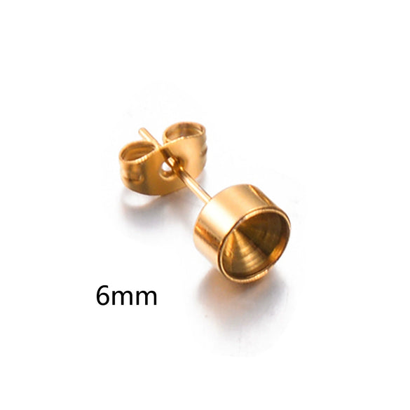 Stainless Steel Round Diamond Earrings Set With Electroplating Treatment Jewelry Accessories