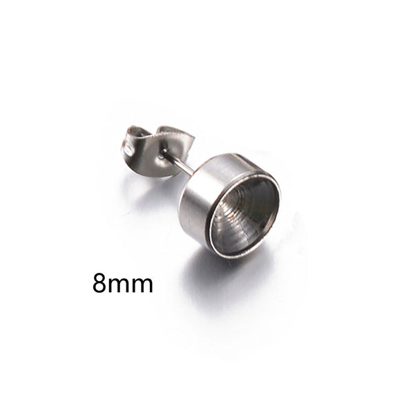 Stainless Steel Round Diamond Earrings Set With Electroplating Treatment Jewelry Accessories