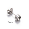 Stainless Steel Round Diamond Earrings Set With Electroplating Treatment Jewelry Accessories