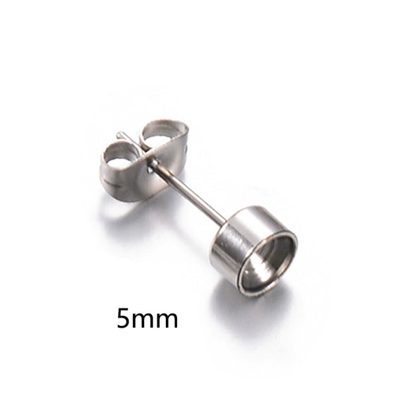 Stainless Steel Round Diamond Earrings Set With Electroplating Treatment Jewelry Accessories
