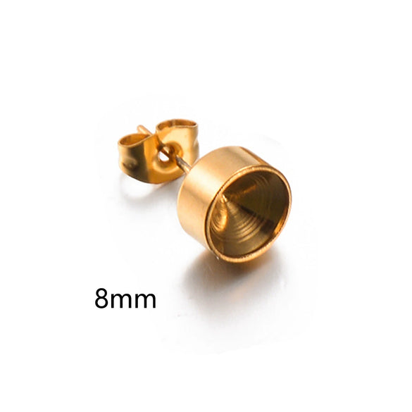Stainless Steel Round Diamond Earrings Set With Electroplating Treatment Jewelry Accessories