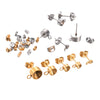 Stainless Steel Round Diamondstudded Earring Base With Lifting Ear Pin And Welding Ring Electroplated Accessories