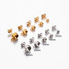 Stainless Steel Round Diamondstudded Earring Base With Lifting Ear Pin And Welding Ring Electroplated Accessories