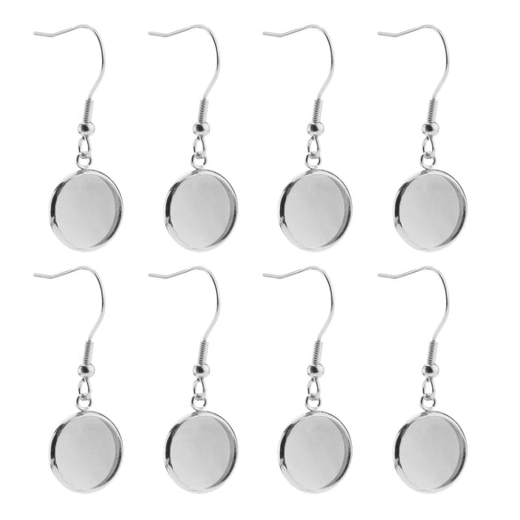 Stainless Steel Round Disc Ear Hook Earrings Diy Jewelry Accessories With Electroplating