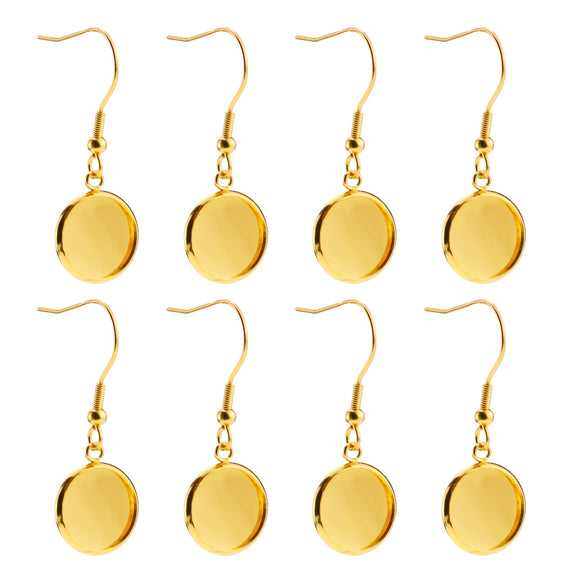 Stainless Steel Round Disc Ear Hook Earrings Diy Jewelry Accessories With Electroplating