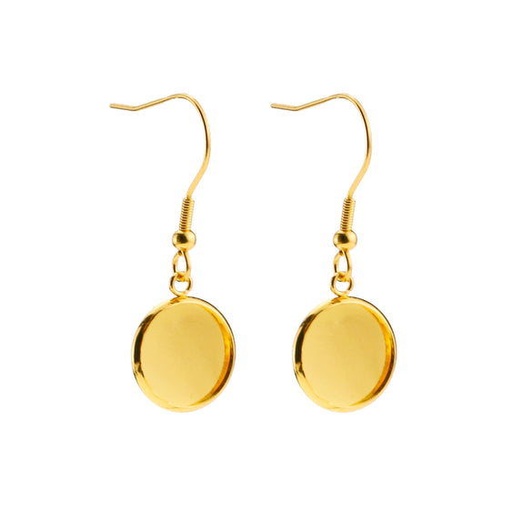 Stainless Steel Round Disc Ear Hook Earrings Diy Jewelry Accessories With Electroplating