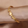 Stainless Steel Round Diy Jewelry Accessories Bracelet With Polishing And 18K Gold Vacuum Plating