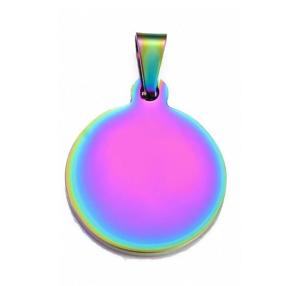 Stainless Steel Round Dog Tag Pendant Jewelry Accessories Electroplated