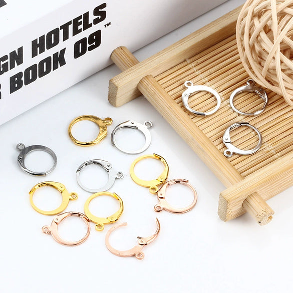 Stainless Steel Round Ear Hook Earrings Jewelry Accessories With Electroplating For Men And Women