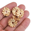 Stainless Steel Round Ear Studs Accessories Handmade Vacuum Gold Plated Earrings