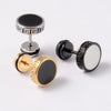 Stainless Steel Round Ear Studs With Oil Drop Bag Drill Electroplated For Piercing