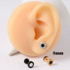 Stainless Steel Round Ear Studs With Oil Drop Bag Drill Electroplated For Piercing
