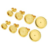 Stainless Steel Round Earring Holder With Gemstone And Ear Plugs Electroplating Diy Earring Accessories