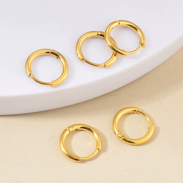 Stainless Steel Round Earring With Electroplating Diy Ear Buckle Accessories