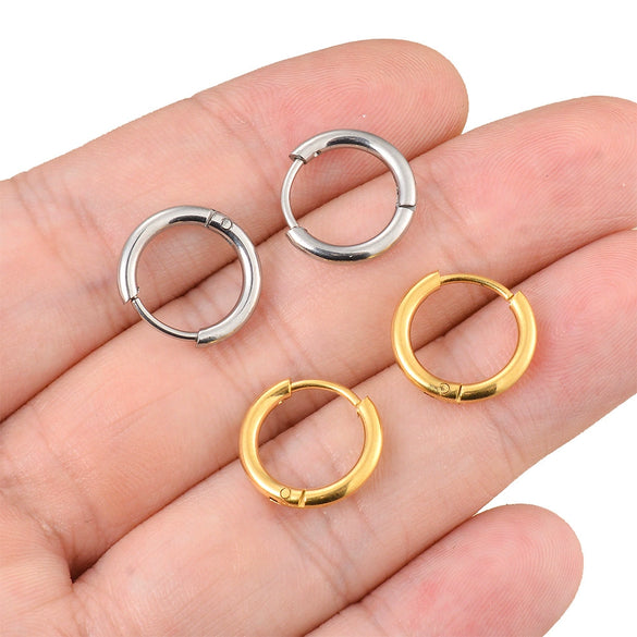 Stainless Steel Round Earring With Electroplating Diy Ear Buckle Accessories