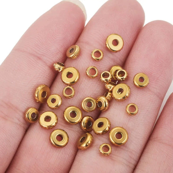 Stainless Steel Round Electroplating Process Positioning Bead For Bracelet And Necklace