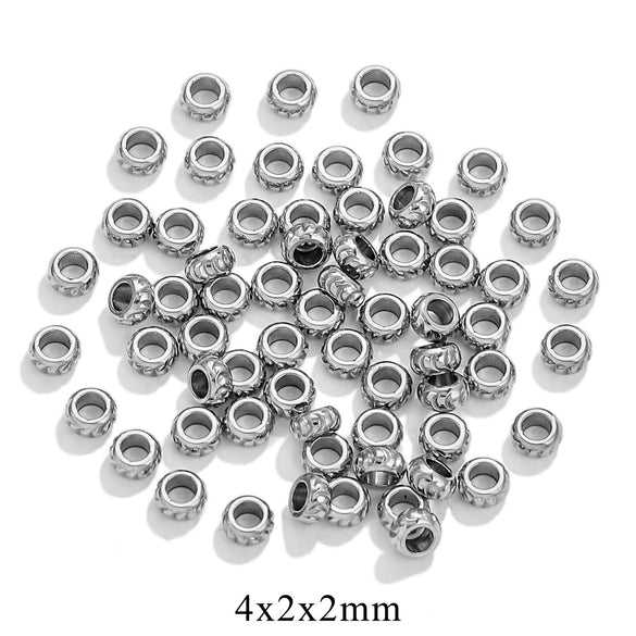 Stainless Steel Round Electroplating Process Positioning Bead For Bracelet And Necklace