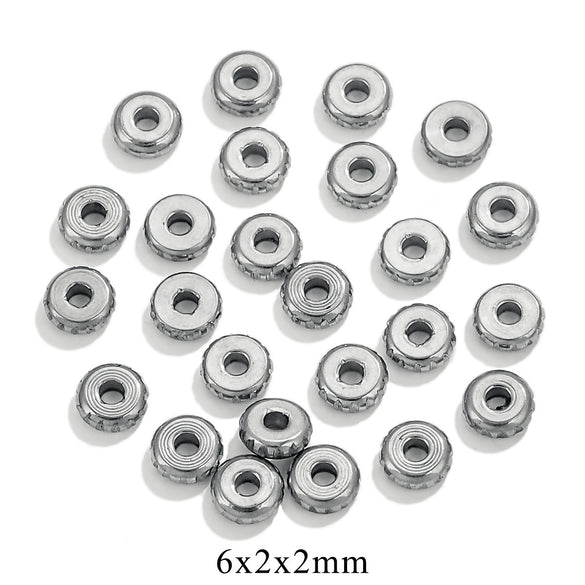 Stainless Steel Round Electroplating Process Positioning Bead For Bracelet And Necklace