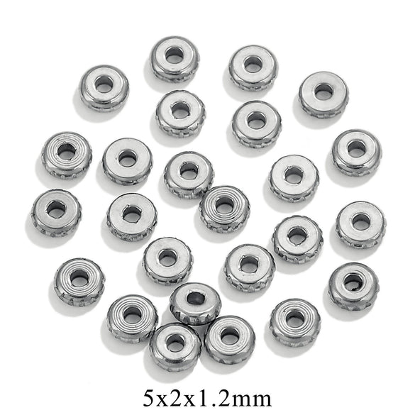 Stainless Steel Round Electroplating Process Positioning Bead For Bracelet And Necklace