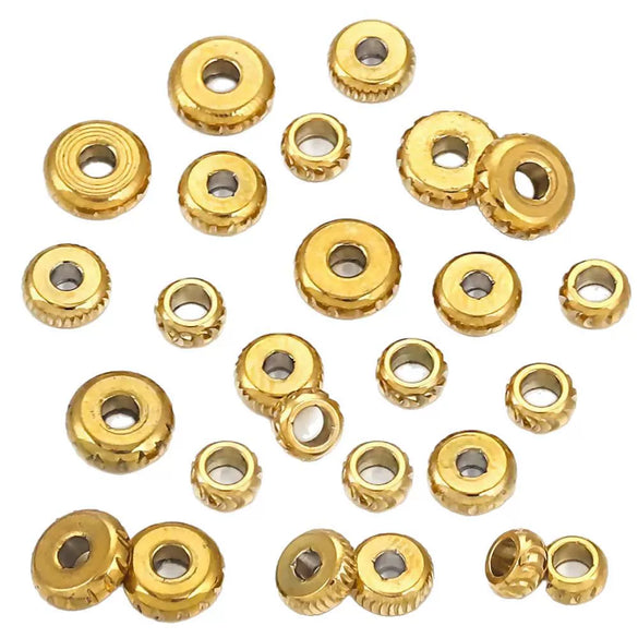 Stainless Steel Round Electroplating Process Positioning Bead For Bracelet And Necklace