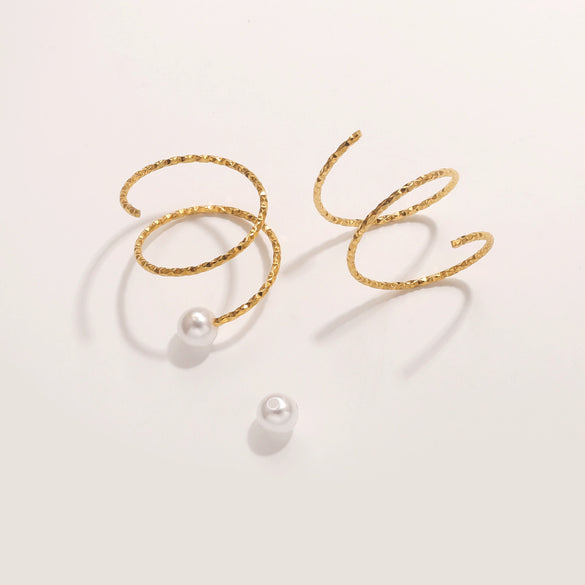 Stainless Steel Round Flower Bead Ring Vacuum Plated Diy Pearl Opening Ring Holder