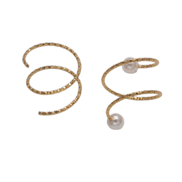 Stainless Steel Round Flower Bead Ring Vacuum Plated Diy Pearl Opening Ring Holder