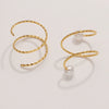 Stainless Steel Round Flower Bead Ring Vacuum Plated Diy Pearl Opening Ring Holder