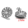 Stainless Steel Round Flower Stud Earrings With Fish Pattern And Electroplating Process Diy Jewelry Making Supplies