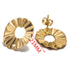 Stainless Steel Round Flower Stud Earrings With Fish Pattern And Electroplating Process Diy Jewelry Making Supplies
