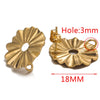 Stainless Steel Round Flower Stud Earrings With Fish Pattern And Electroplating Process Diy Jewelry Making Supplies