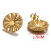 Stainless Steel Round Flower Stud Earrings With Fish Pattern And Electroplating Process Diy Jewelry Making Supplies