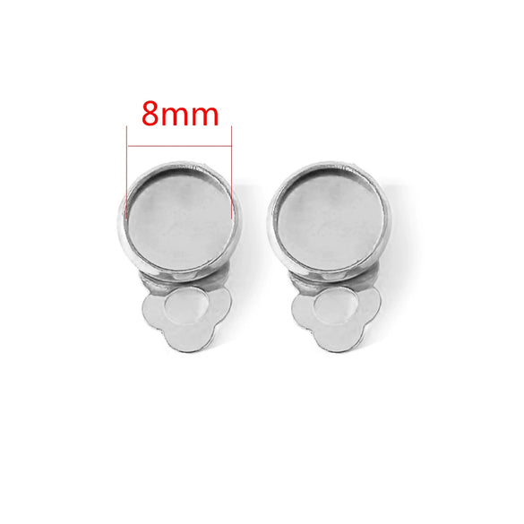 Stainless Steel Round Frog Ear Clip Earrings With Electroplating