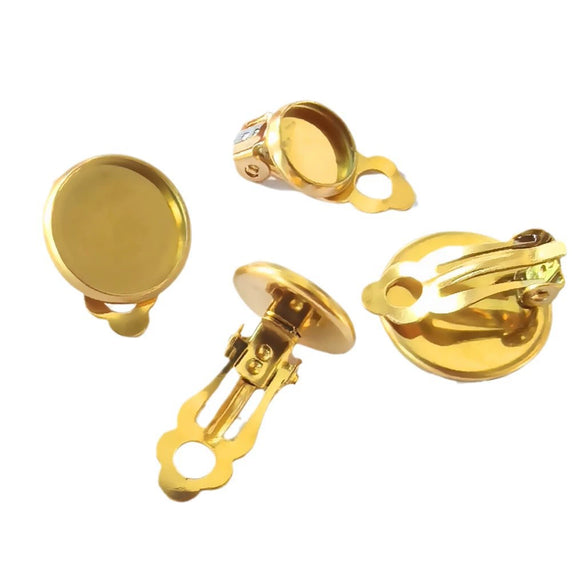 Stainless Steel Round Frog Ear Clip Earrings With Electroplating