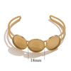 Stainless Steel Round Gemstone Bracelet 18K Gold Vacuum Plated Diy Jewelry Accessory