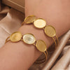 Stainless Steel Round Gemstone Bracelet 18K Gold Vacuum Plated Diy Jewelry Accessory