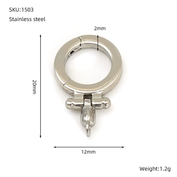 Stainless Steel Round Geometric Handmade Jewelry Buckle 18K Goldplated For Necklace Bracelet