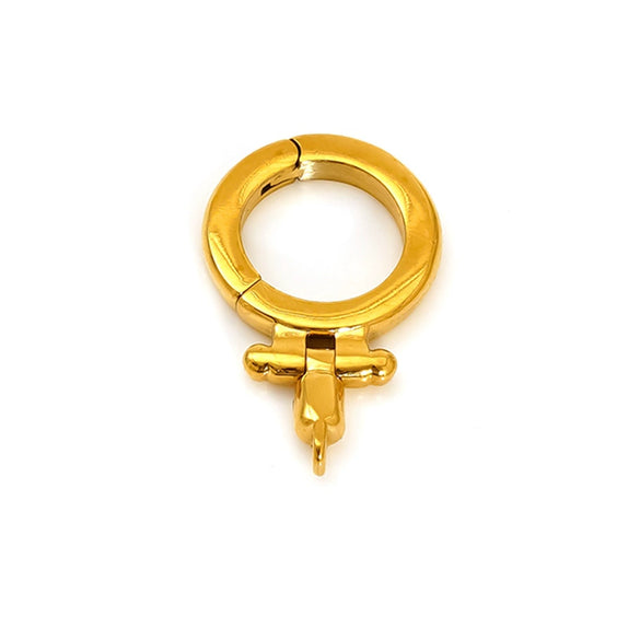 Stainless Steel Round Geometric Handmade Jewelry Buckle 18K Goldplated For Necklace Bracelet