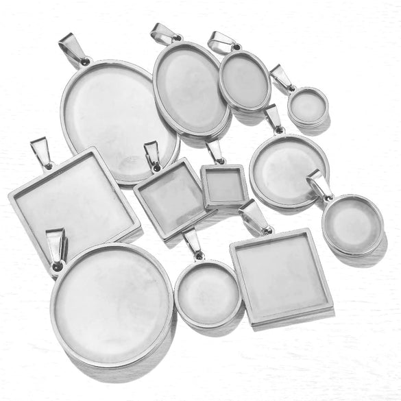Stainless Steel Round Geometric Necklace Pendant With Melon Buckle And Electroplating Treatment