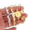 Stainless Steel Round Geometric Original Design Polished Diy Bracelet Jewelry Accessories With 18K Gold Vacuum Plating