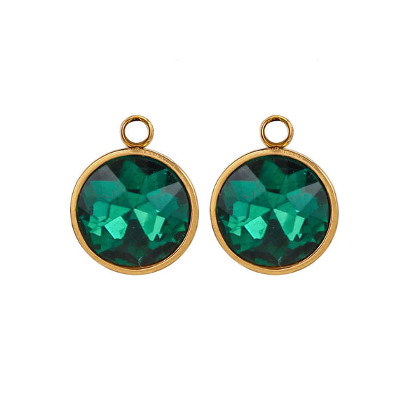 Stainless Steel Round Glass Pendant Jewelry Accessories With 18K Electroplating