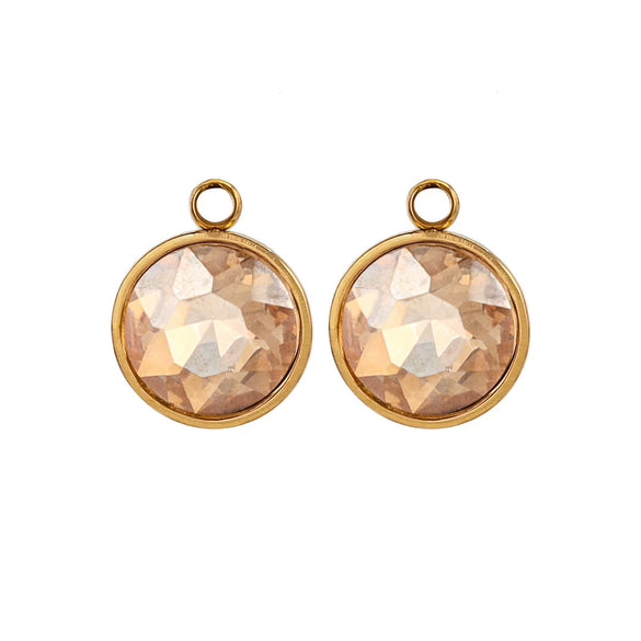Stainless Steel Round Glass Pendant Jewelry Accessories With 18K Electroplating