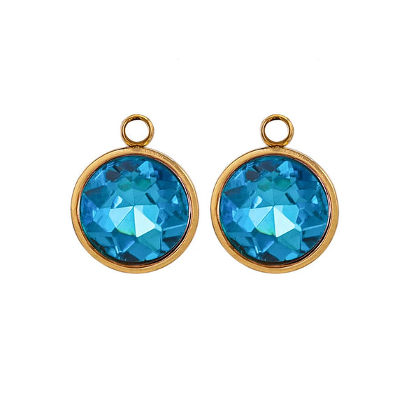 Stainless Steel Round Glass Pendant Jewelry Accessories With 18K Electroplating